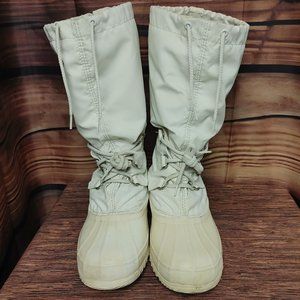 Sorel Kaufman Snowlion Canada Made Women's White Insulated Tall Winter Boots 7